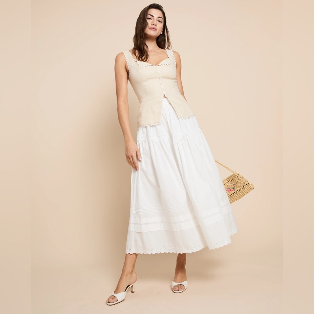 o.p.t Beth Cotton Skirt White NWT size 4